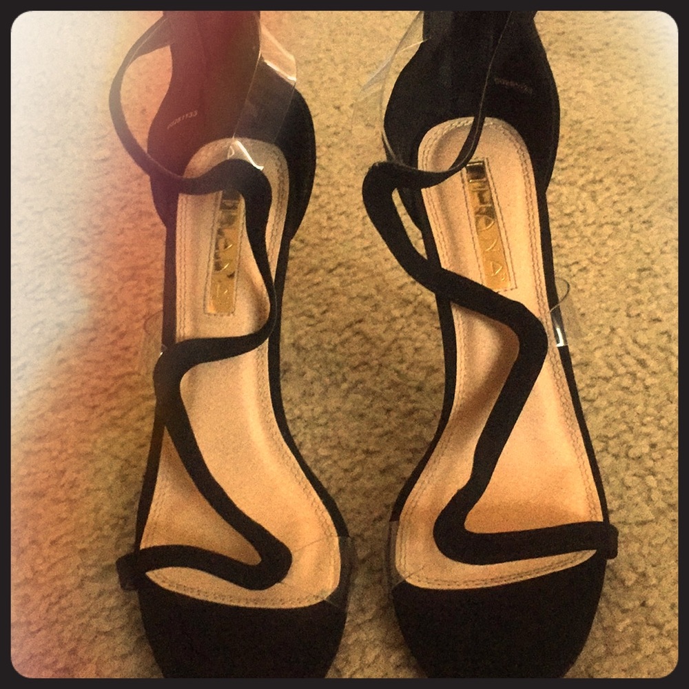 Slender black heels